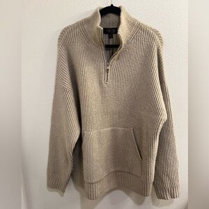 NWT Truth by Republic Quarter Zip Sweater in Taupe